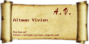 Altman Vivien névjegykártya